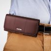 Nuoku Magnetic Flaps Leather Belt Case for Smart Phones, Brown - 6