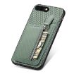 Carbon Fiber Vertical Flip Zipper Phone Case for iPhone SE 2022/2020/7/8 - Green - 4
