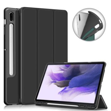 Samsung Galaxy Tab S7 FE 12.4 Leather Case - Black - 1