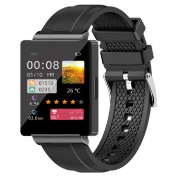 KS01 1.85" Smart Watch - Blood Glucose, Blood Pressure, Blood Oxygen - Black - 1