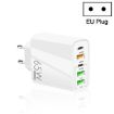 65W Dual PD Type-C + 3 x USB Multi Port Charger EU Plug White - 1