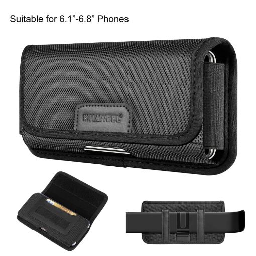 HAWEEL Nylon Phone Belt Clip Pouch - Black - 1