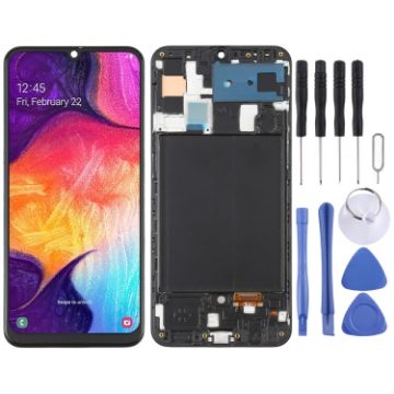 Samsung Galaxy A50 SM-A505 OLED LCD Screen Digitizer Assembly with Frame - Black - 1