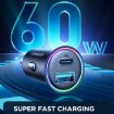 JOYROOM JR-CCN04 60W PD+QC3.0 Car Charger - Black - 3