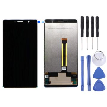 LCD Screen and Digitizer Assembly for Nokia 7 Plus / E9 Plus - Black - 1
