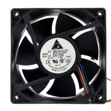 12cm 12V 3A Dual Ball Bearing DC Cooling Fan - Black - 1