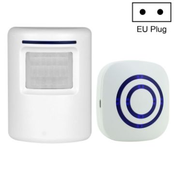 2 in 1 PIR Infrared Sensors Wireless Doorbell Alarm EU Plug - 1
