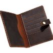 Genuine Leather Passport Holder Vintage Card Holder - Dark Coffee - 1