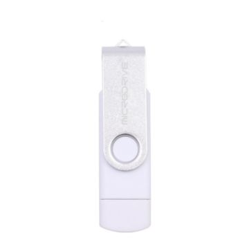 Picture of MicroDrive 32GB USB 2.0 Mobile Computer Dual-use Rotating OTG Metal U Disk (White)