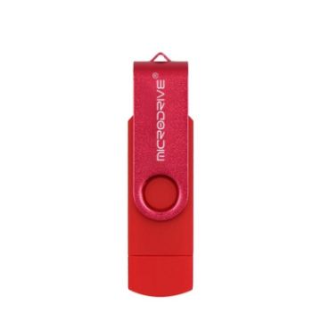 Picture of MicroDrive 32GB USB 2.0 Mobile Computer Dual-use Rotating OTG Metal U Disk (Red)