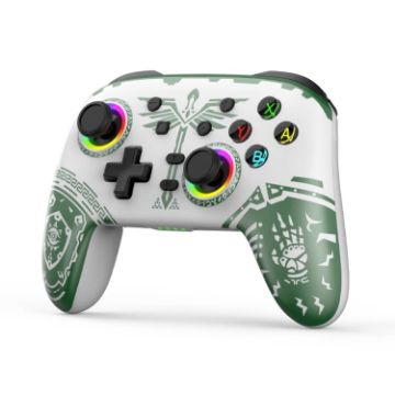 Wireless Bluetooth Vibration Gamepad for Nintendo Switch - White Green - 1