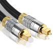 2m Optical Fiber Audio Cable Speaker Power Amplifier - Bright Gold Plated - 2
