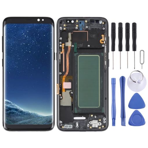 Samsung Galaxy S8 SM-G950 OLED LCD Screen Digitizer Assembly with Frame - 1
