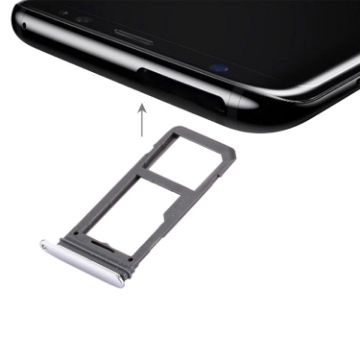 Galaxy S8 SIM Card Tray + Micro SD Tray (Silver) - Replacement Tray - 1