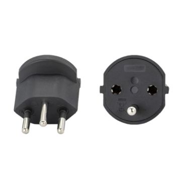 HD-153 EU to Switzerland Travel Adaptor with Lock and Ground Wire - 1