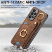 Samsung Galaxy M62/F62 Retro Skin-feel Ring Card Bag Phone Case (Brown) - 4