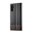 Samsung Galaxy A15 5G Carbon Fiber Leather Phone Case - Black - 3