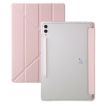 Samsung Galaxy Tab S9 FE Clear Acrylic Deformation Leather Tablet Case - Pink - 1