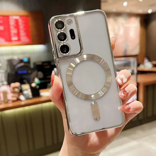 Samsung Galaxy Note 20 Ultra MagSafe Electroplating TPU Phone Case Silver - 1