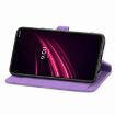 T-Mobile REVVL V+ 5G Purple Flower Leather Phone Case - 6