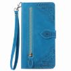 Blue Embossed Flower Leather Phone Case for T-Mobile REVVL V+ 5G - 2