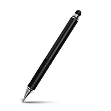 Dual Touch Metal Stylus Pen - Black - 1