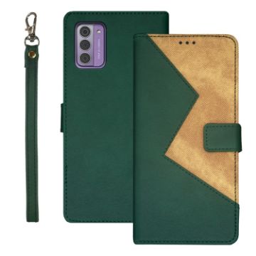 Nokia G42 5G Green Leather Phone Case - Two-color Splicing - 1