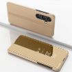 Samsung Galaxy A15 Gold Mirror Leather Phone Case with Holder - 1
