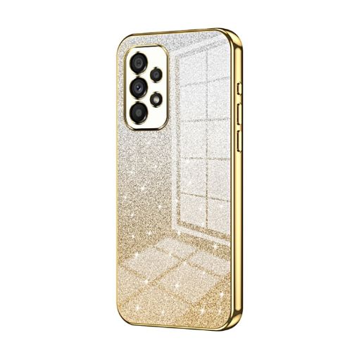 Samsung Galaxy A53 5G Glitter Powder Electroplated Phone Case - Gold - 1