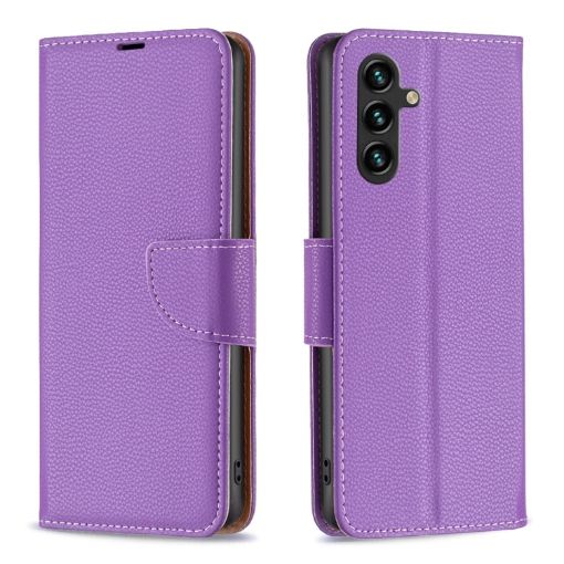 Samsung Galaxy A55 Purple Flip Leather Phone Case - 1