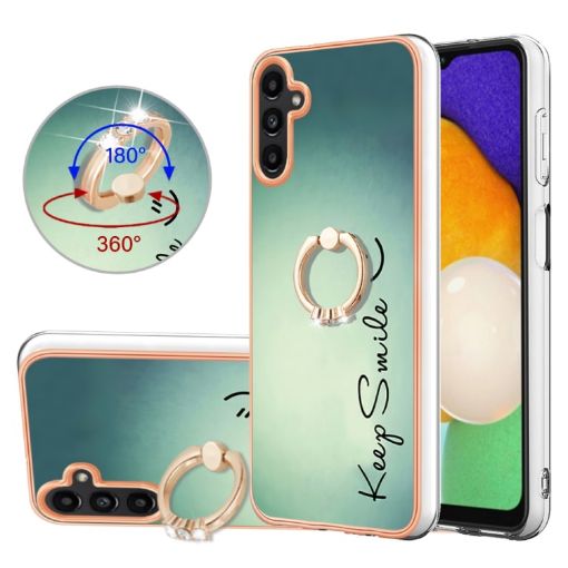 Samsung Galaxy A13 5G Phone Case with Ring Holder - Electroplating IMD Smile - 1
