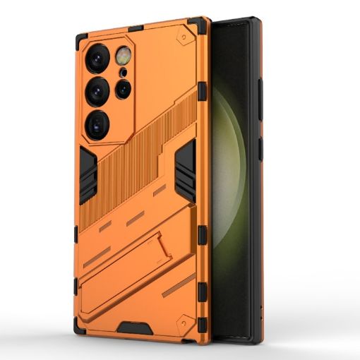 Samsung Galaxy S24 Ultra 5G Punk Armor Phone Case - Orange - 1