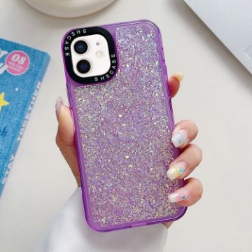 iPhone 11 Glitter Epoxy Shockproof Phone Case - Purple - 1