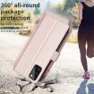 Samsung Galaxy A41 Zipper Wallet Leather Flip Phone Case - Rose Gold - 6
