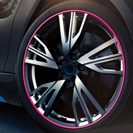 8M Pink Car Wheel Hub Trim Mouldings - Scratchproof & Flexible - 1
