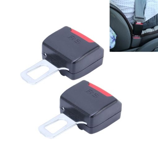 2 PCS RS-01 Universal Car Seat Belt Extension Buckle - Black - 1
