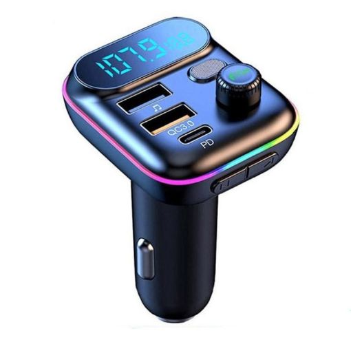 T70 Car MP3 Player FM Transmitter with Bluetooth and USB Car Mobile Charger - 1