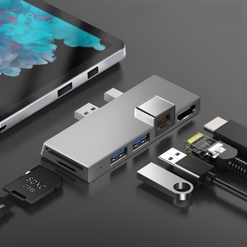 USB3.1 Ethernet RJ45 Converter for Surface Pro4/5/6 - Silver - 1