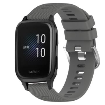 Garmin Venu SQ 20mm Dark Grey Silicone Watch Band - 1