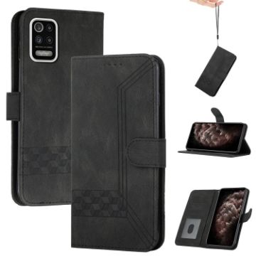 LG K42 Cubic Flip Leather Phone Case - Black - 1