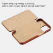 iPhone 13 Pro Max ICARER Cowhide Flip Phone Case - Black - 4