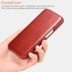 iPhone 13 Pro Max ICARER Cowhide Flip Phone Case - Black - 6