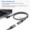100W USB-C Male to USB-C Female Data Extension Cable - 0.2m - 6