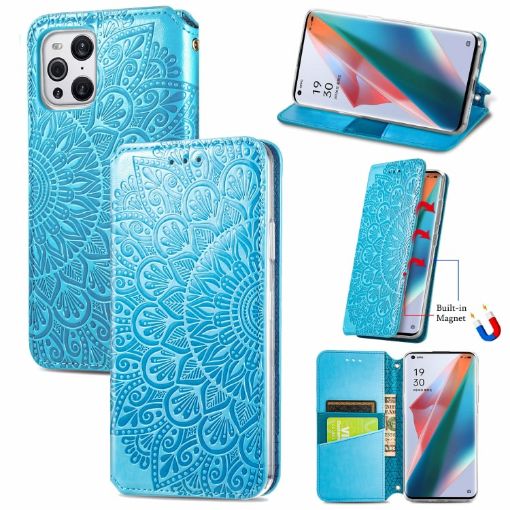 OPPO Find X3 Pro Leather Case - Blue - 1