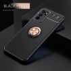 OPPO A16 Metal Ring Holder 360 Degree Rotating TPU Case - Black+Rose Gold - 2