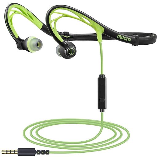 Mucro ML233 Foldable Wired Running Headphones - Green - 1