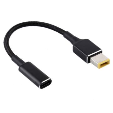 PD 100W 18.5-20V Square Plug to USB-C Adapter Cable for Lenovo - 1