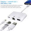 NK-107 3 in 1 Ethernet + USB + 8 Pin Charging Female Ports Cable - 5