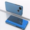 Google Pixel 4a Blue Leather Case with Holder - Mirror Flip Design - 1