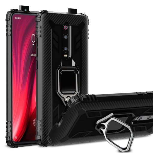 Carbon Fiber Protective Case for Xiaomi 9T & Redmi K20 with Ring Holder - 1